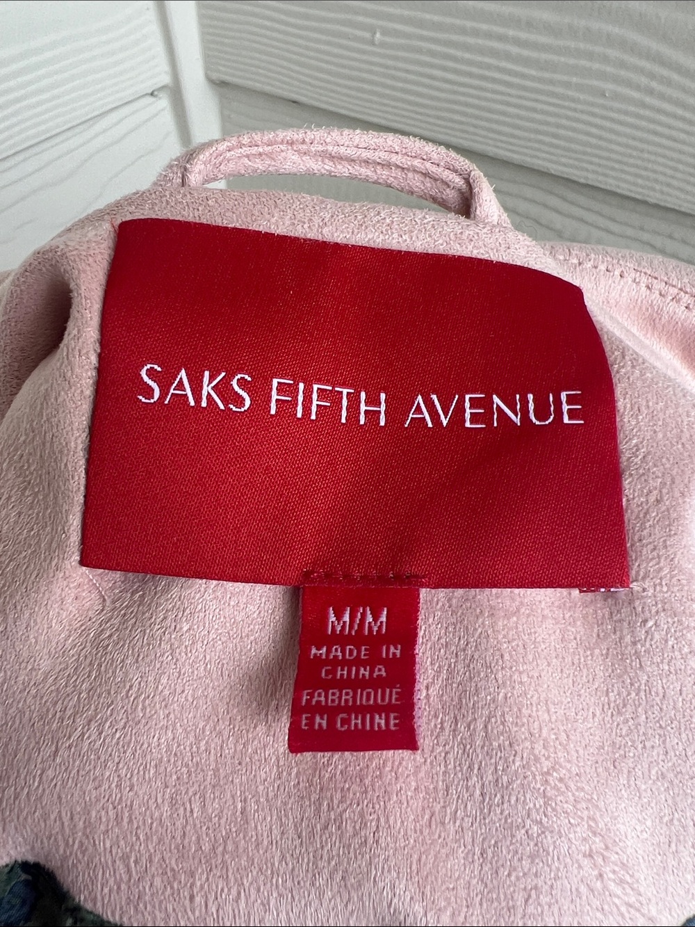 Saks Fifth Avenue Blush Pink Suede Moto Jacket - Medium - Picture 12 of 16